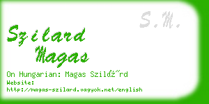 szilard magas business card